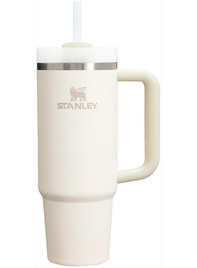 Stanley Quencher H2.0 FlowState Stainless Steel Vacuum Insulated Tumbler with Lid and Straw for Water, Iced Tea or Coffee, Smoothie and More, Cream 2.0, 30oz