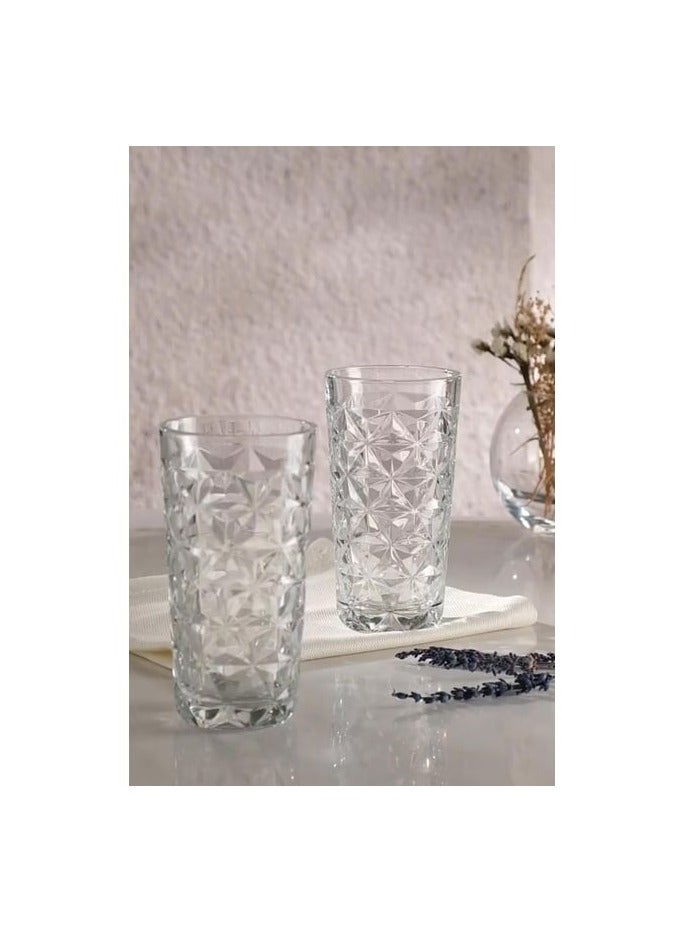 4 Pieces Estrella Long Drink Tumbler, 360 Ml, 150 Mm Height, 85 Mm Diameter Clear