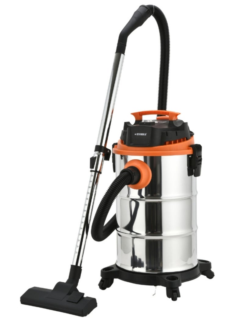 Wet And Dry Vacuum Cleaner 30L 1400W With Telescopic Tube 1.5M Cable