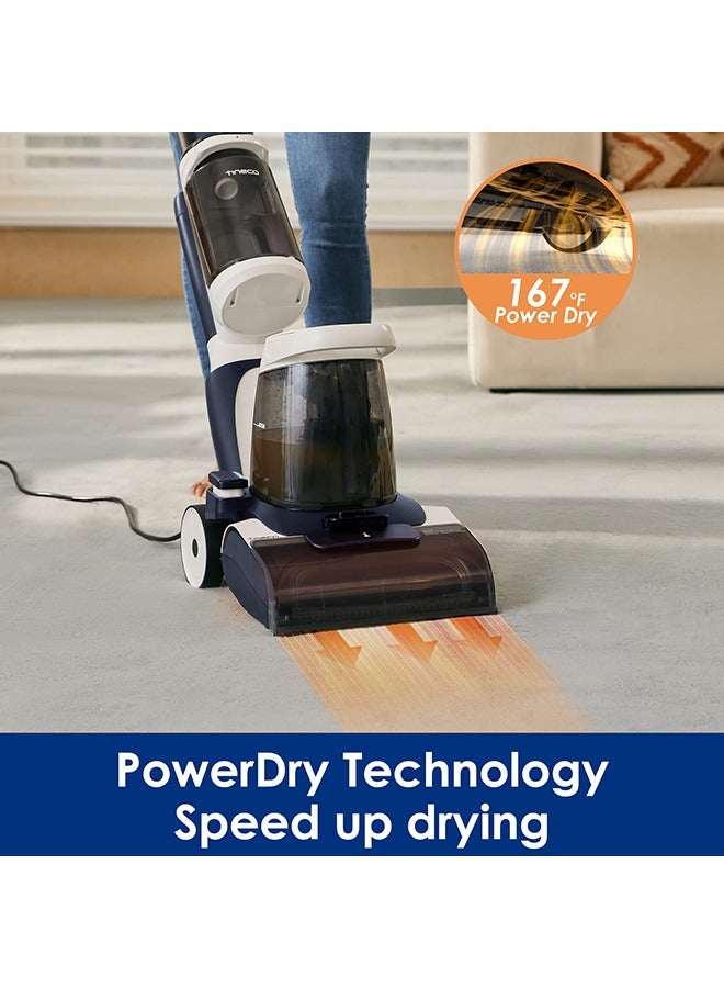 iCarpet Corded Carpet Cleaner with PowerDry and HeatedWash, powerful suction with iLoop Smart Sensor Technoly and LED display, Spot and Upholstery Washing, Lightweight Design 2 L 1300 W CW011500SA White/Black