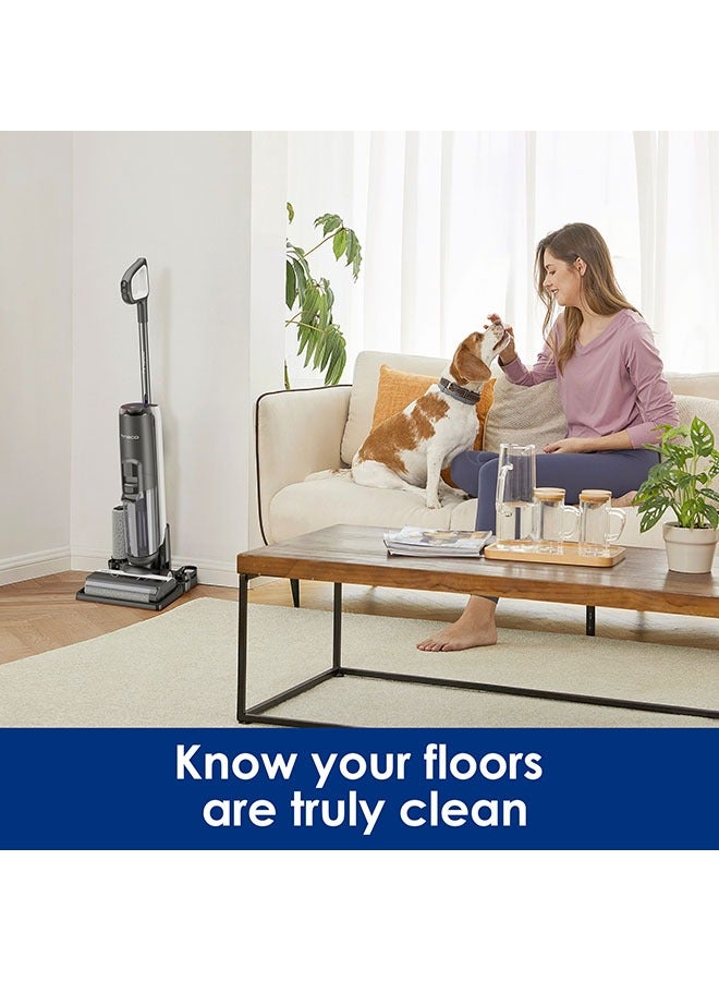 Floor One S5 Plus Wet And Dry Cordless Vacuum Cleaner And Mop With Edge cleaning, Suction With iLoop Smart Sensor Technology And Screen, Streak-Free And Self-Cleaning Dual Tank Feature 0.8 L 220 W FW131200AE Black