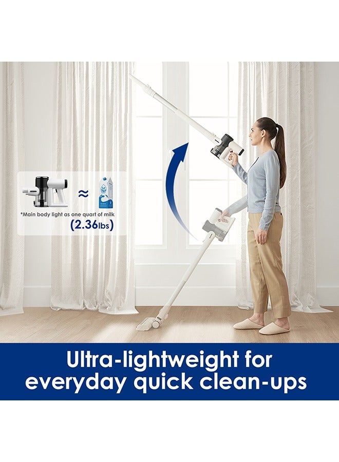 Pure One Air Cordless Stick Vacuum Cleaner with Multiple Attachments & powerful suction, iLoop Smart Sensor Technology with LED screen, Ultra-Quiet and Lightweight Design 0.3 L 230 W Pure ONE Air White