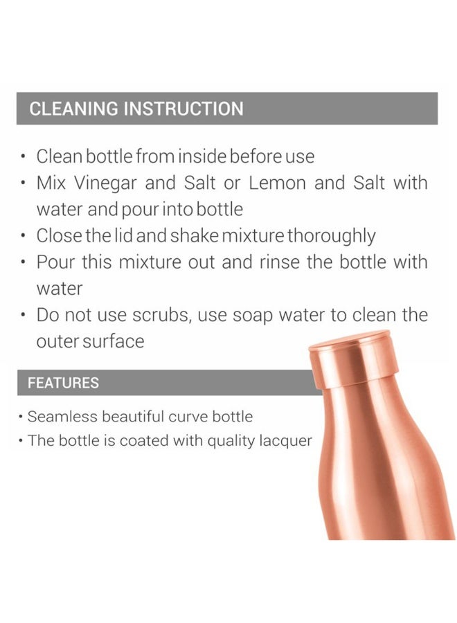 960ml Original Copper Water Bottle - 100% Pure Copper Vessel for Drinking, BPA-Free, Leak-Proof, Boosts Immunity, Supports Digestive & Liver Health, Ayurveda Inspired - Charge 1000 Copper