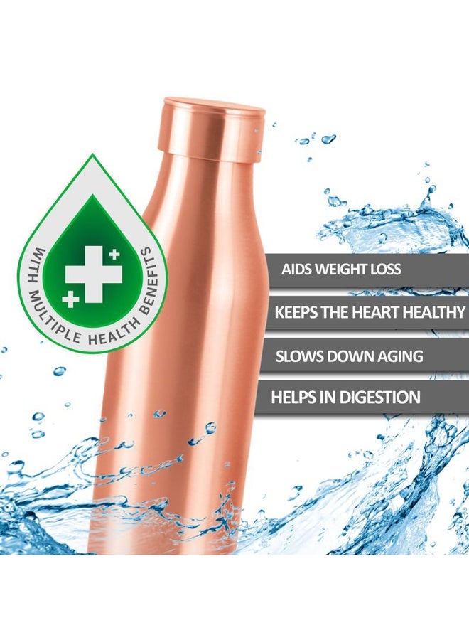 960ml Original Copper Water Bottle - 100% Pure Copper Vessel for Drinking, BPA-Free, Leak-Proof, Boosts Immunity, Supports Digestive & Liver Health, Ayurveda Inspired - Charge 1000 Copper