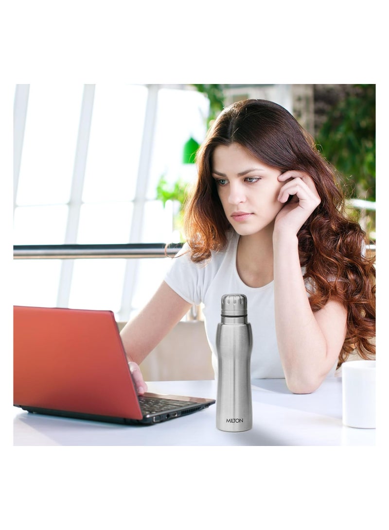 Elate 750 Stainless Steel Water Bottle, 635 ml, Silver | Leak Proof | Office Bottle | Gym Bottle | Home | Kitchen | Hiking | Treking Bottle | Travel Bottle Silver