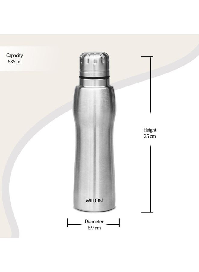 Elate 750 Stainless Steel Water Bottle, 635 ml, Silver | Leak Proof | Office Bottle | Gym Bottle | Home | Kitchen | Hiking | Treking Bottle | Travel Bottle Silver