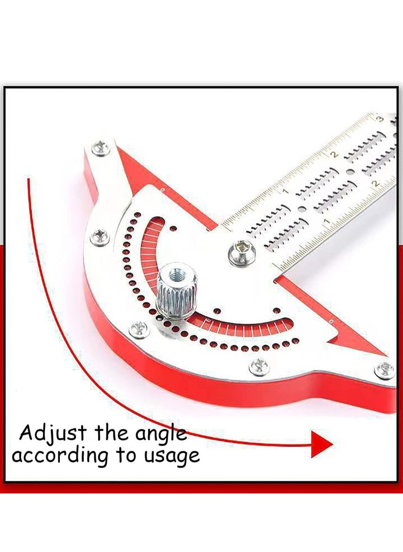 Wood Workers Edge Rule,Woodworking Edge Ruler Protractor Angle Finder T Ruler Stainless Steel Angle Measure Tool, 0-70 Grad T-Type Woodwork Ruler for Carpentry Household DIY (15 inches)