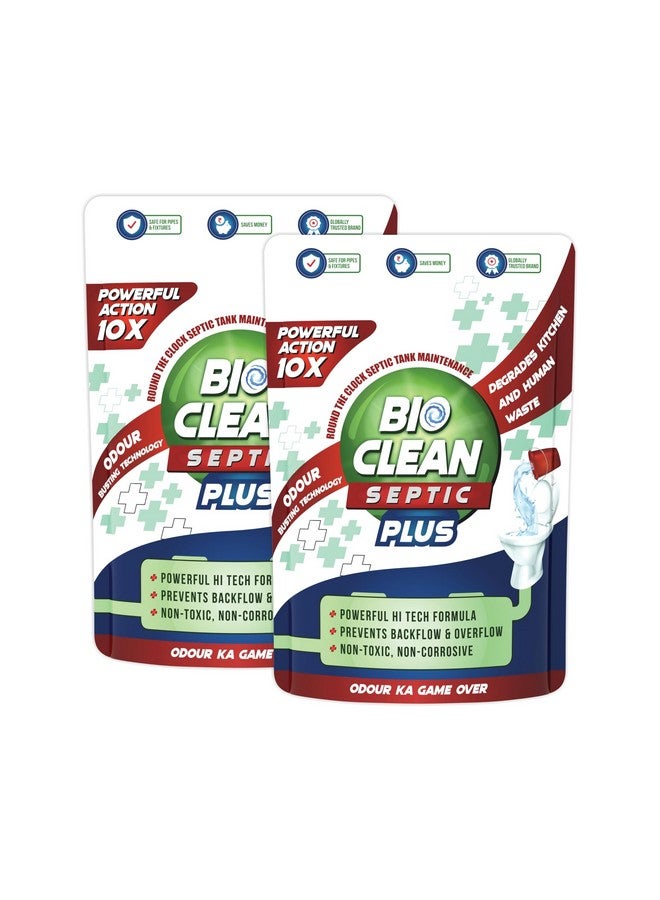 Bioclean Septic Plus 10X Powerful Septic Tank Cleaner | Degrades Food And Human Waste | Safe For All Pipes And Kitchen Drain Lines | Available In Pack Of 2 (500 Gm)