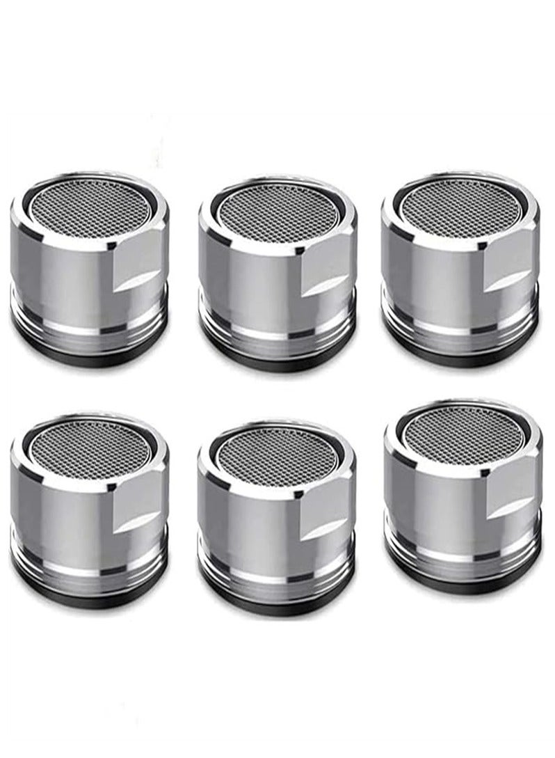 6 Pack Faucet Aerator 2.2 GPM Bathroom Sink Aerator Regular Standard Replacement Parts with Brass Shell 15/16-Inch Male Threads Aerator Faucet Filter with Gasket for Kitchen Bathroom