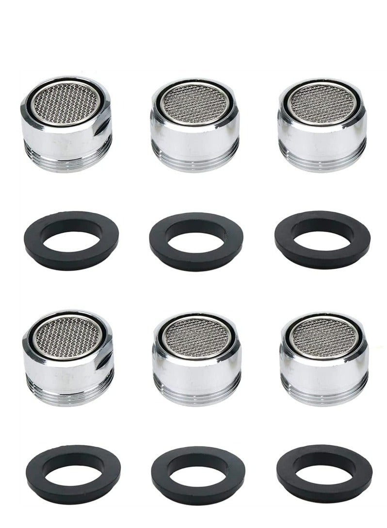 6 Pack Faucet Aerator 2.2 GPM Bathroom Sink Aerator Regular Standard Replacement Parts with Brass Shell 15/16-Inch Male Threads Aerator Faucet Filter with Gasket for Kitchen Bathroom