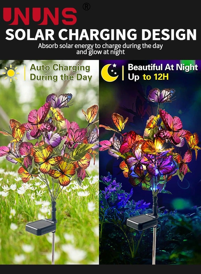 LED Garden Solar Lights,Waterproof Decorative Solar Lights,Fiber Optic Butterfly Decorative Lights,Butterfly Solar Lights For Garden Yard Pathway