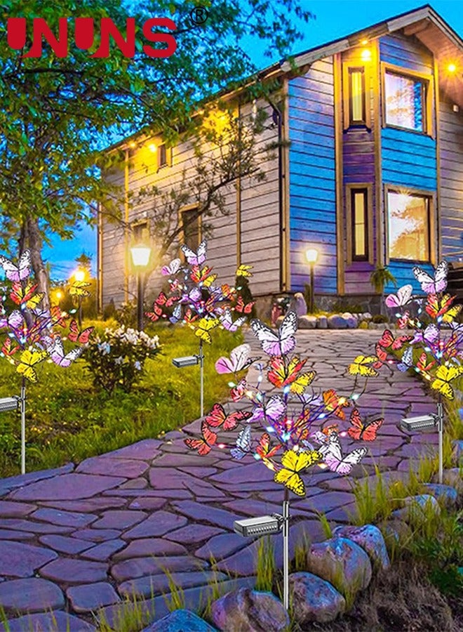 LED Garden Solar Lights,Waterproof Decorative Solar Lights,Fiber Optic Butterfly Decorative Lights,Butterfly Solar Lights For Garden Yard Pathway