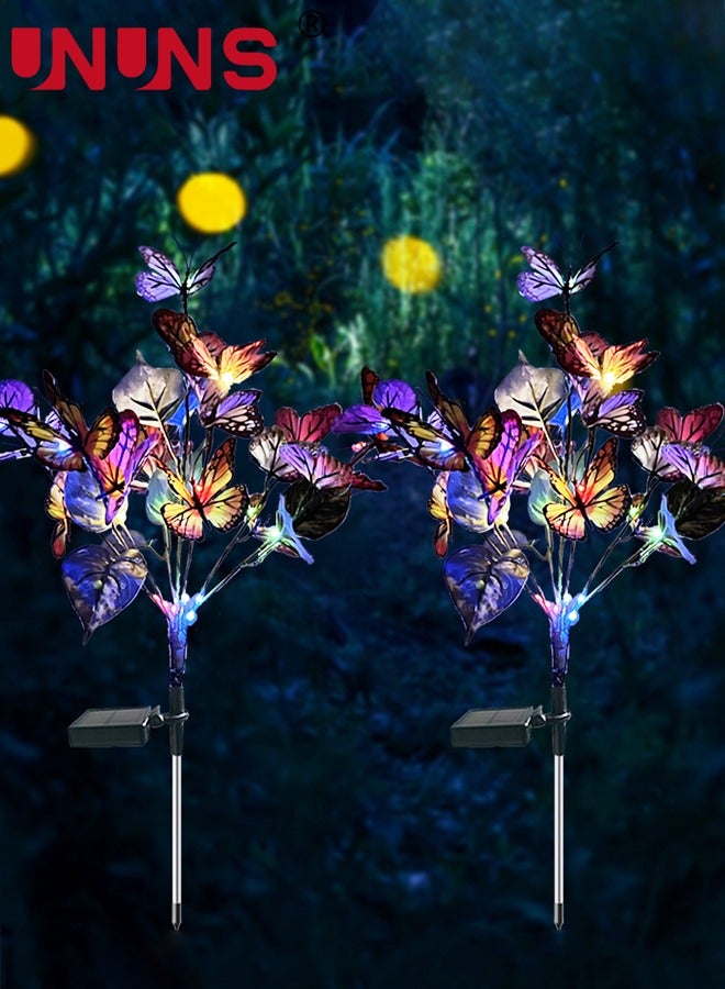 LED Garden Solar Lights,Waterproof Decorative Solar Lights,Fiber Optic Butterfly Decorative Lights,Butterfly Solar Lights For Garden Yard Pathway