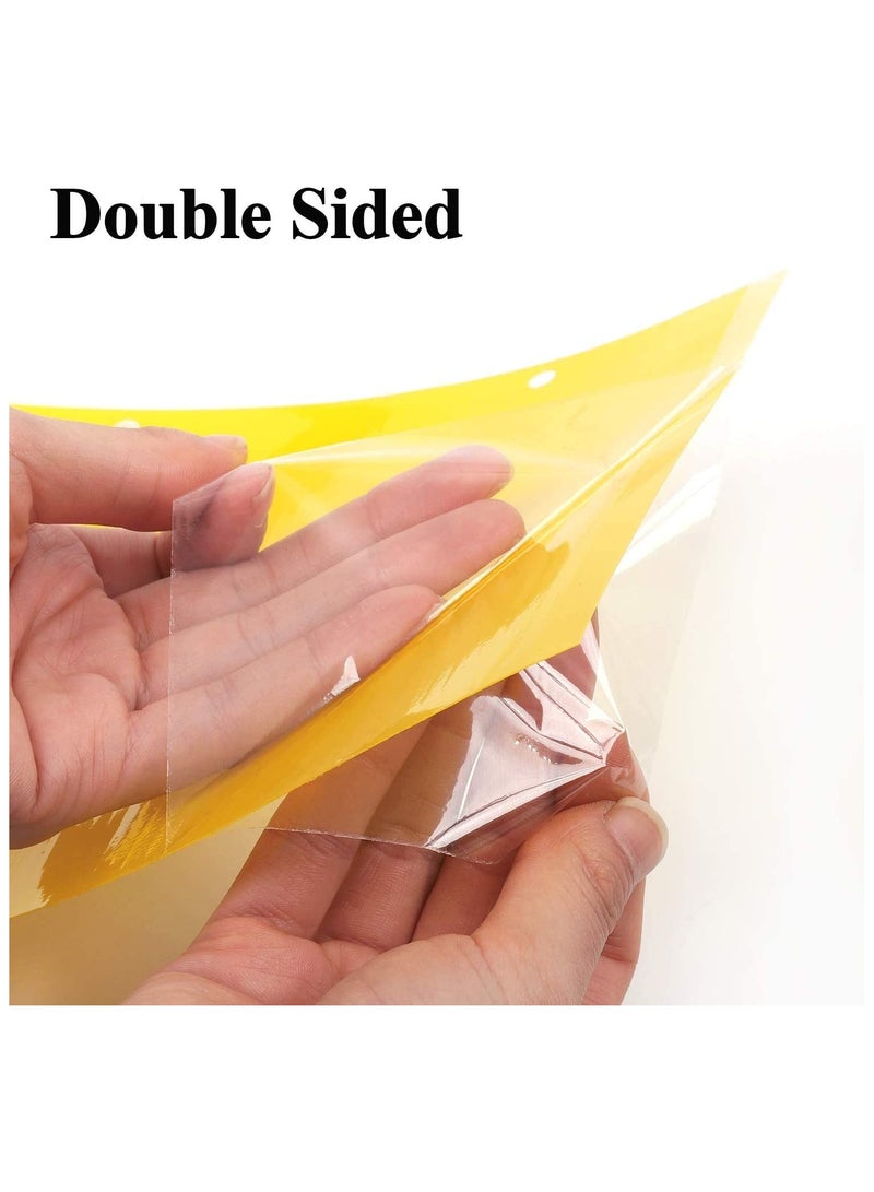 Effective Dual-Sided Yellow Gnat Sticky Traps 20-Pack Indoor Outdoor Insect Control 15x20cm with Twist Ties