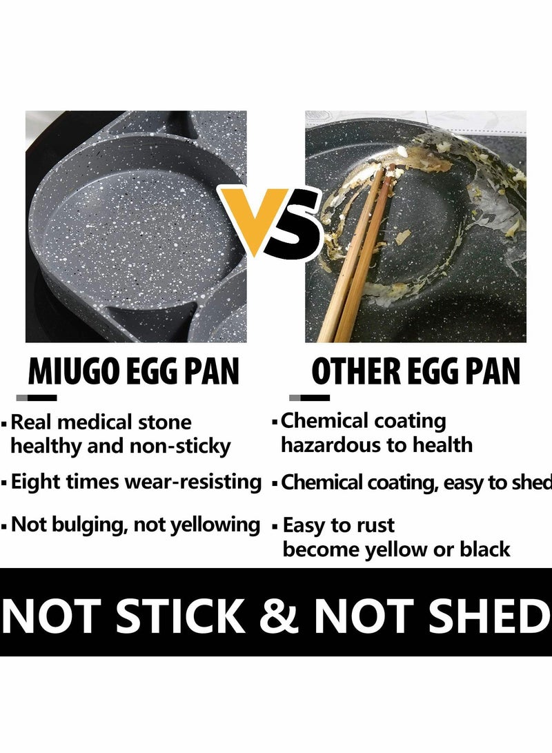 Egg Pan,4-Cup Nonstick Egg Frying Pan,Easy Clean Egg Cooker Omelet Pan For Breakfast Swedish Pancake,Crepe Pan,Compatible with all heat sources(3-inch eggs)