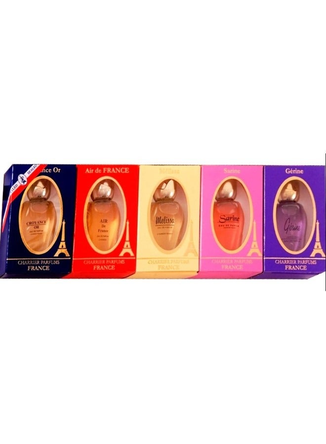 5Pcs Mini Gift Set Edp 5x8.5Ml (Gerine + Sarine + Melissa + Air De France Croyance Or) For Women