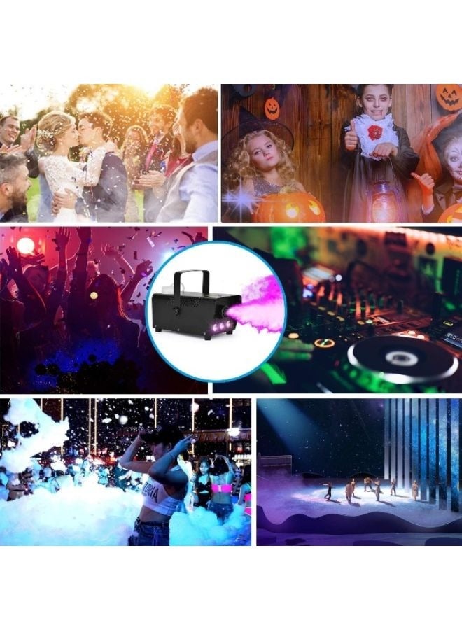 Professional DJ LED Fog Machine 3 Color Light with Wireless Remote Control and 5L Fog Liquid