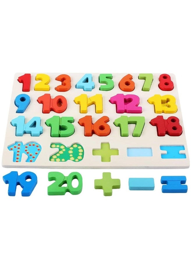 QZMTOY Wooden Puzzles for Toddlers, Wooden Alphabet Number Shape Puzzles Toddler Learning Puzzle Toys for Kids, 3 in 1 Puzzle for Toddlers, Age 3+ (Set of 3)