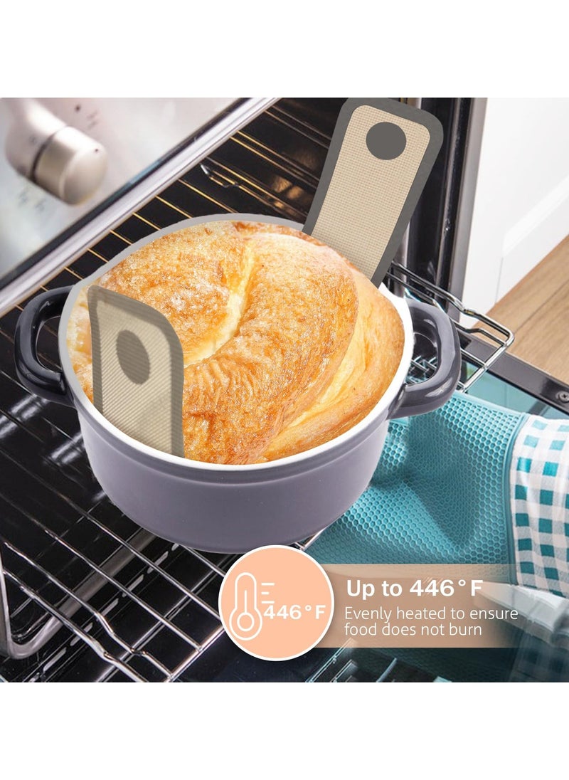 2 PCS Large Silicone Bread Sling Dutch Oven, Non-Stick & Easy Clean Reusable Silicone Bread Baking Mat with Long Handles, Easy to Transfer Sourdough Bread