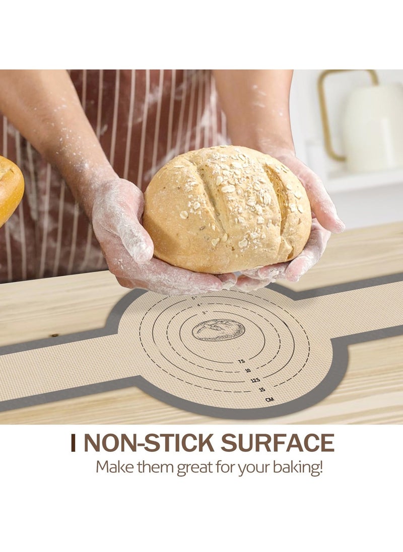 2 PCS Large Silicone Bread Sling Dutch Oven, Non-Stick & Easy Clean Reusable Silicone Bread Baking Mat with Long Handles, Easy to Transfer Sourdough Bread