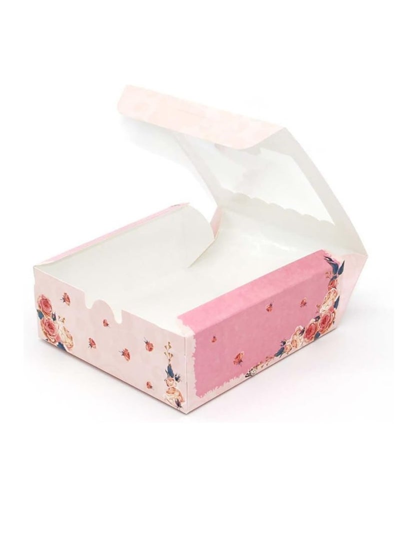 Cupcake Boxes Paper Cake Box Transparent Window Candy Sweets Cake Box Gift Packaging Boxes for Cookies, Pastries, Mini Cakes