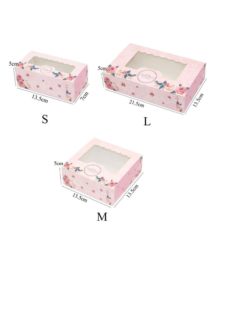 Cupcake Boxes Paper Cake Box Transparent Window Candy Sweets Cake Box Gift Packaging Boxes for Cookies, Pastries, Mini Cakes