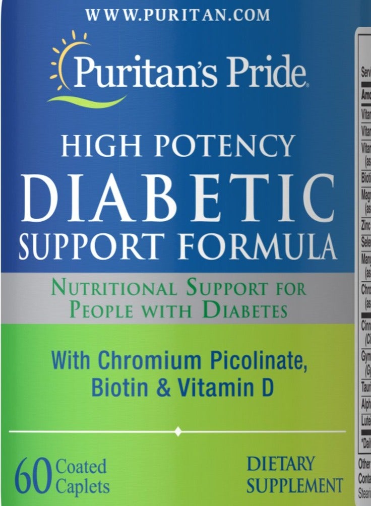 Puritan's Pride Diabetic support formula 60 coated caplets