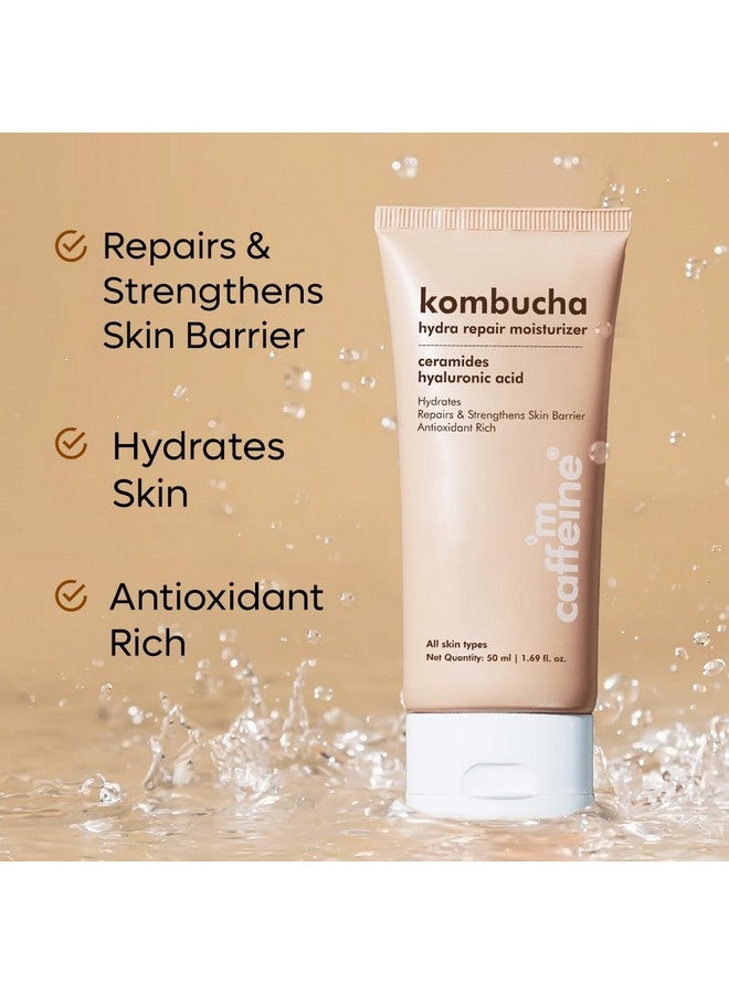Kombucha Hydra Repair Face Moisturizer With Hyaluronic Acid For Intense Hydration Barrier Repair Moisturizer With Ceramide & Peptide | 12 Hr Hydration For Soft Skin | For Women & Men 50Ml
