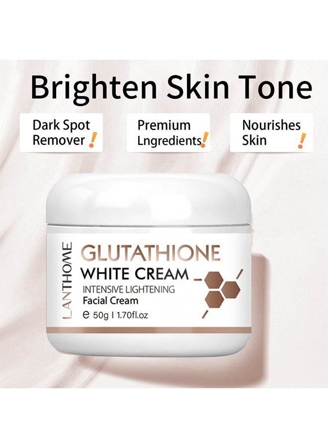 Glutathione White  Cream - Enriched With Glutathione 2% Vitamin C & Kojic Acid Reduces The Look Of Age Spots Facial Cream 50g