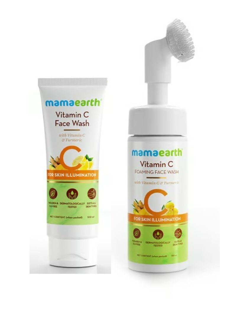 Mamaearth Vitamin C Face Wash with Vitamin C and Turmeric for Illumination 100 ml + 150 ml