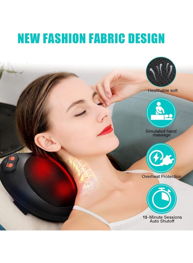 Neck and Shoulder Massager Shiatsu Massage Pillow Multifunctional Electric Neck Massage Pillow with Heat and Deep Tissue Kneading Shiatsu Back and Neck Massager for Legs Shoulder Muscle Pain Relief