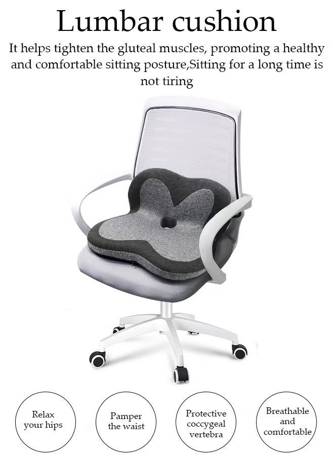 Seat Cushion Memory Foam Cushion for Office Chair Car Seat Airplane Bleacher Sciatica Hip Coccyx Pain Relief Desk Chair Cushion for Long Sitting Office Workers Car Drivers