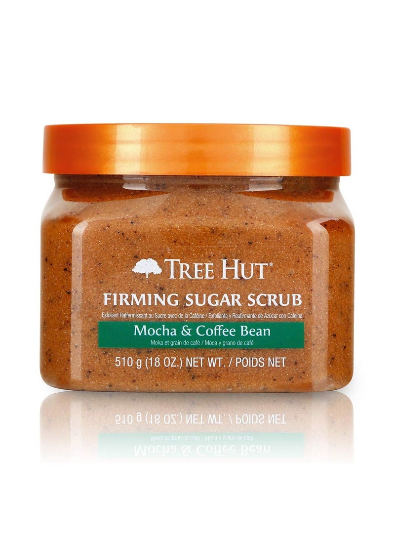 Tree Hut Ultra Hydrating and Exfoliating Sugar Scrub Mocha & Coffee Bean for Nourishing Essential Body Care, 18 Ounce 510g Made in USA