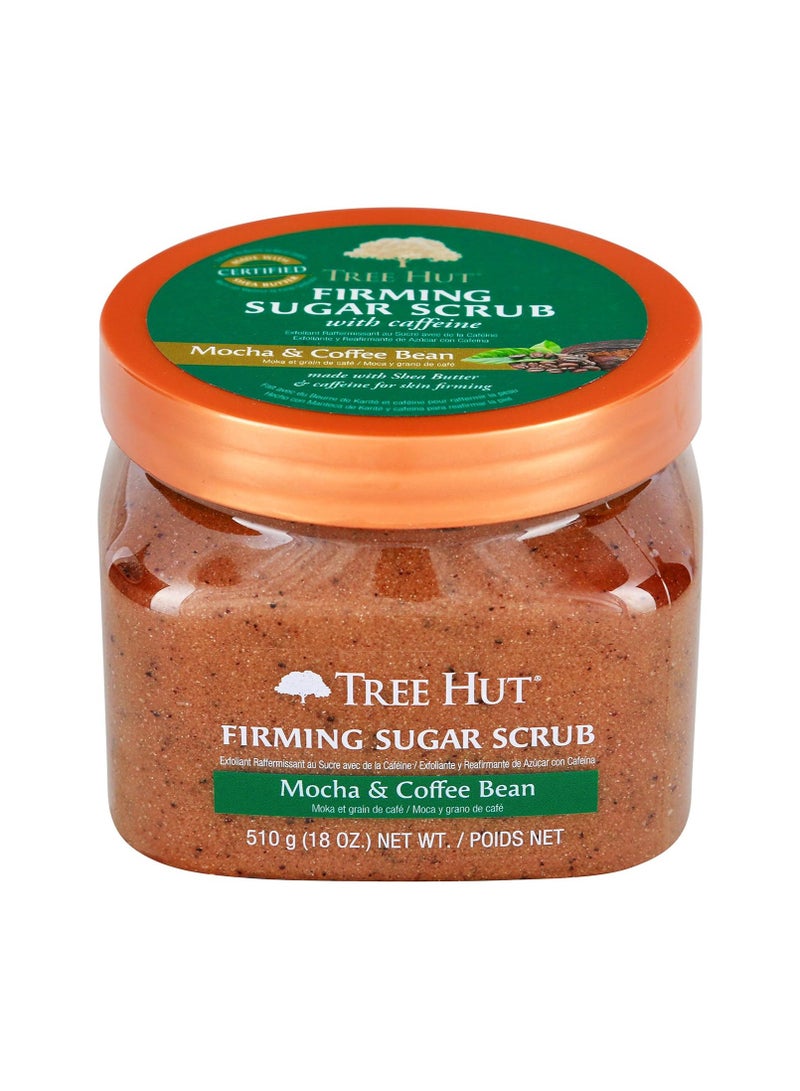 Tree Hut Ultra Hydrating and Exfoliating Sugar Scrub Mocha & Coffee Bean for Nourishing Essential Body Care, 18 Ounce 510g Made in USA