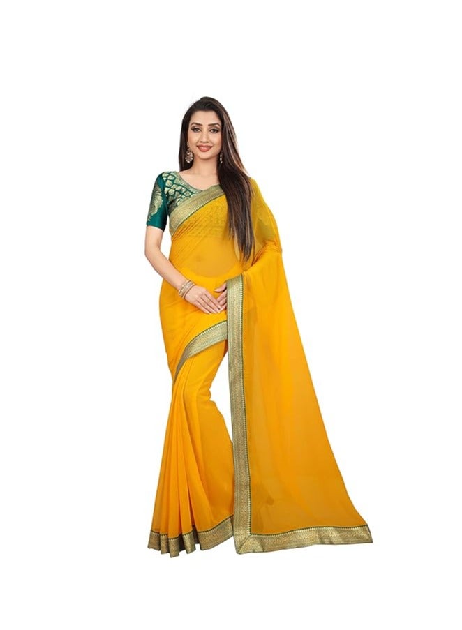 Women's Chiffon Saree With Blouse Piece