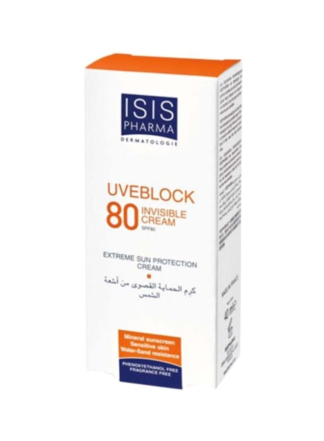 Uveblock SPF 80 Invisible Cream 40ml