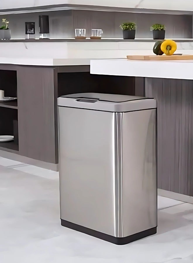 MIRAGE SERIES | 80L Premium Motion Sensor Trash Bin | Brushed Stainless Steel, Soft-Closing, Fingerprint-Resistant | Metallic Grey Waste Bin for Homes, Offices & Commercial Spaces