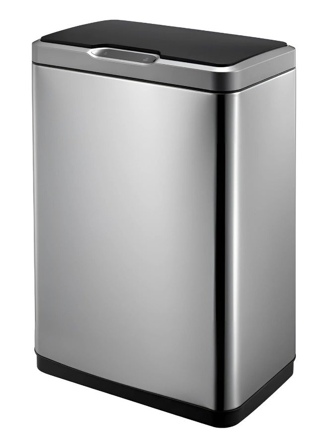 MIRAGE SERIES | 80L Premium Motion Sensor Trash Bin | Brushed Stainless Steel, Soft-Closing, Fingerprint-Resistant | Metallic Grey Waste Bin for Homes, Offices & Commercial Spaces