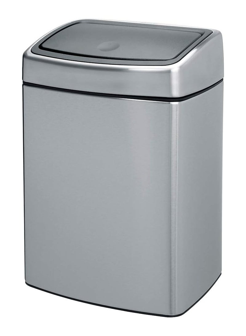 Brabantia Rectangular Touch Bin, 10 L - Fingerprint Proof Matt Steel