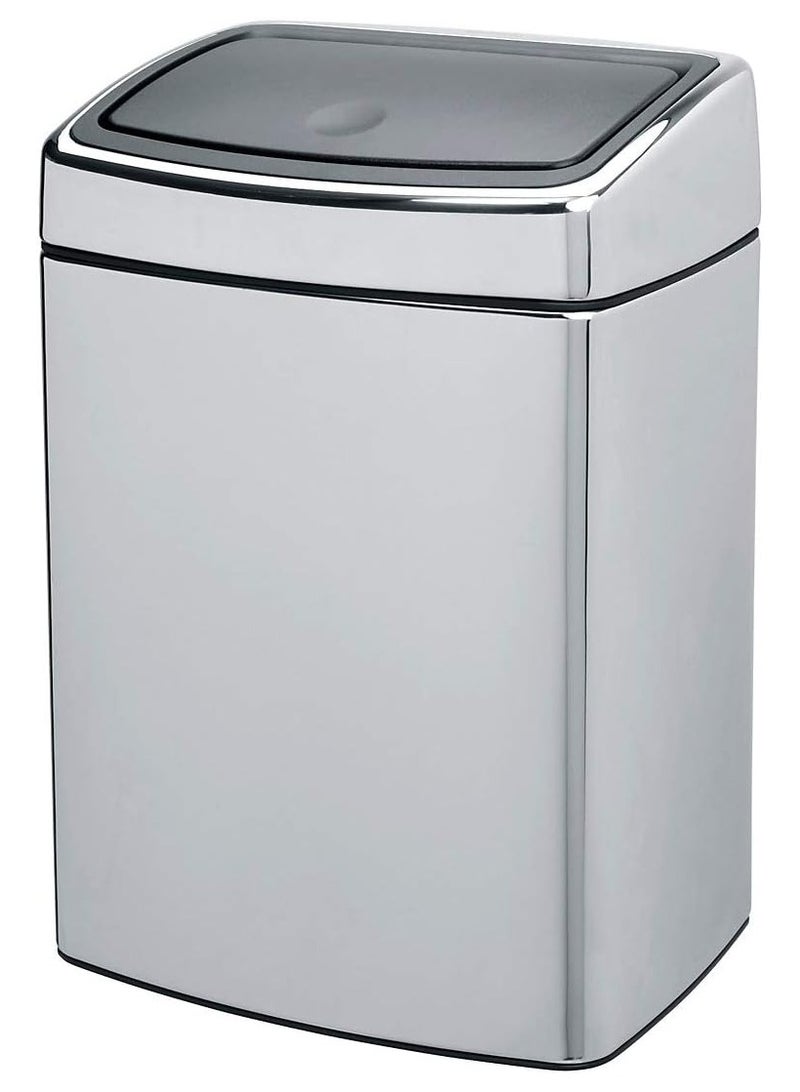 Brabantia Rectangular Touch Bin, 10 L - Fingerprint Proof Matt Steel