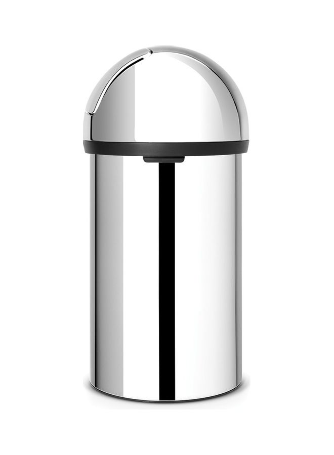 Push Bin With Swing Lid, 60L Brilliant Steel