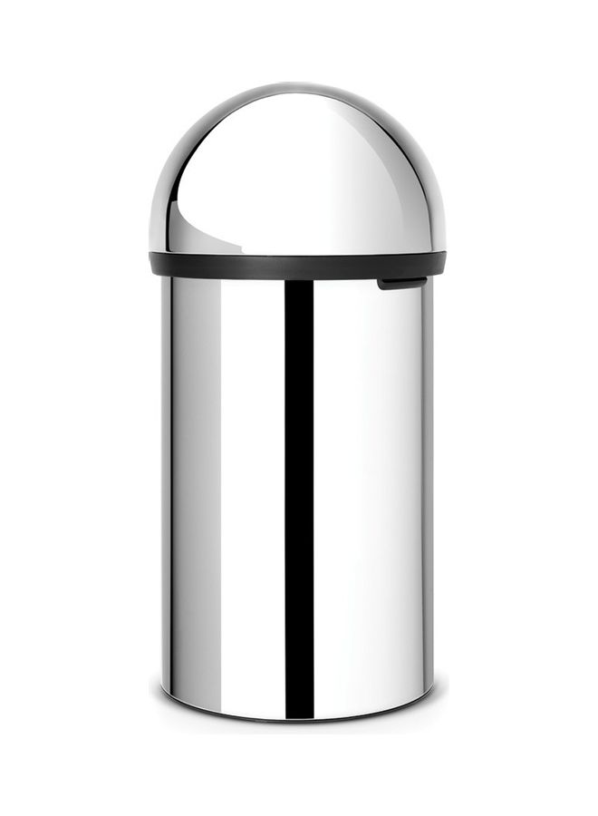 Push Bin With Swing Lid, 60L Brilliant Steel