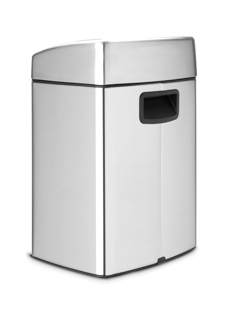 BRABANTIA  Touch Bin, 10 litre, Rectangular, Plastic Inner Bucket - Matt Steel Fingerprint Proof