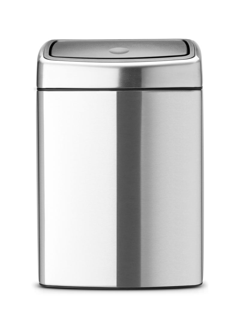 BRABANTIA  Touch Bin, 10 litre, Rectangular, Plastic Inner Bucket - Matt Steel Fingerprint Proof