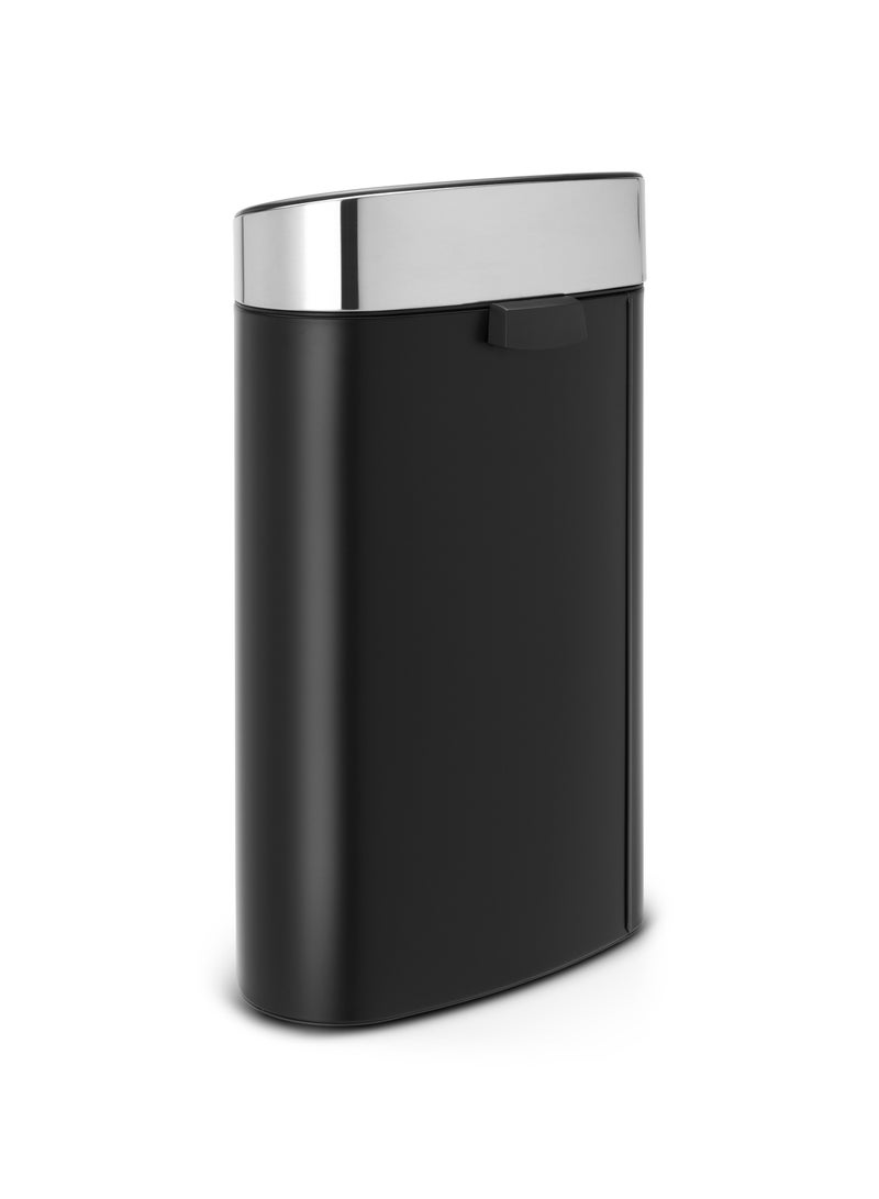 BRABANTIA Touch Bin New, 40 litre, with Plastic Inner Bucket - Black