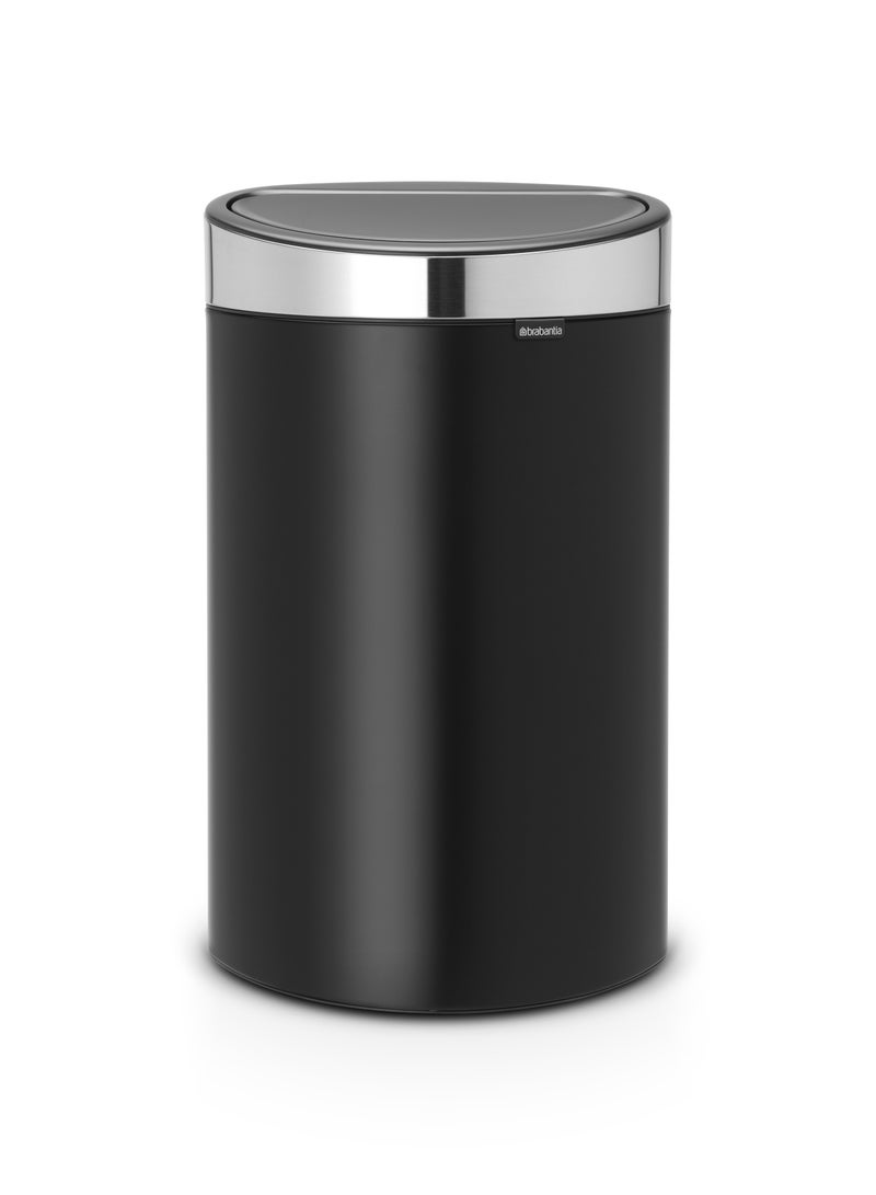 BRABANTIA Touch Bin New, 40 litre, with Plastic Inner Bucket - Black