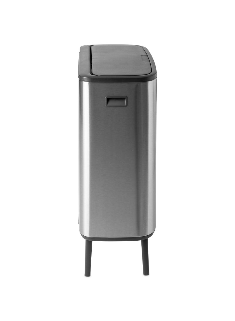 Matt Steel Fingerprint Proof Bo Touch Bin Hi with 1 Inner Bucket 60 Litres