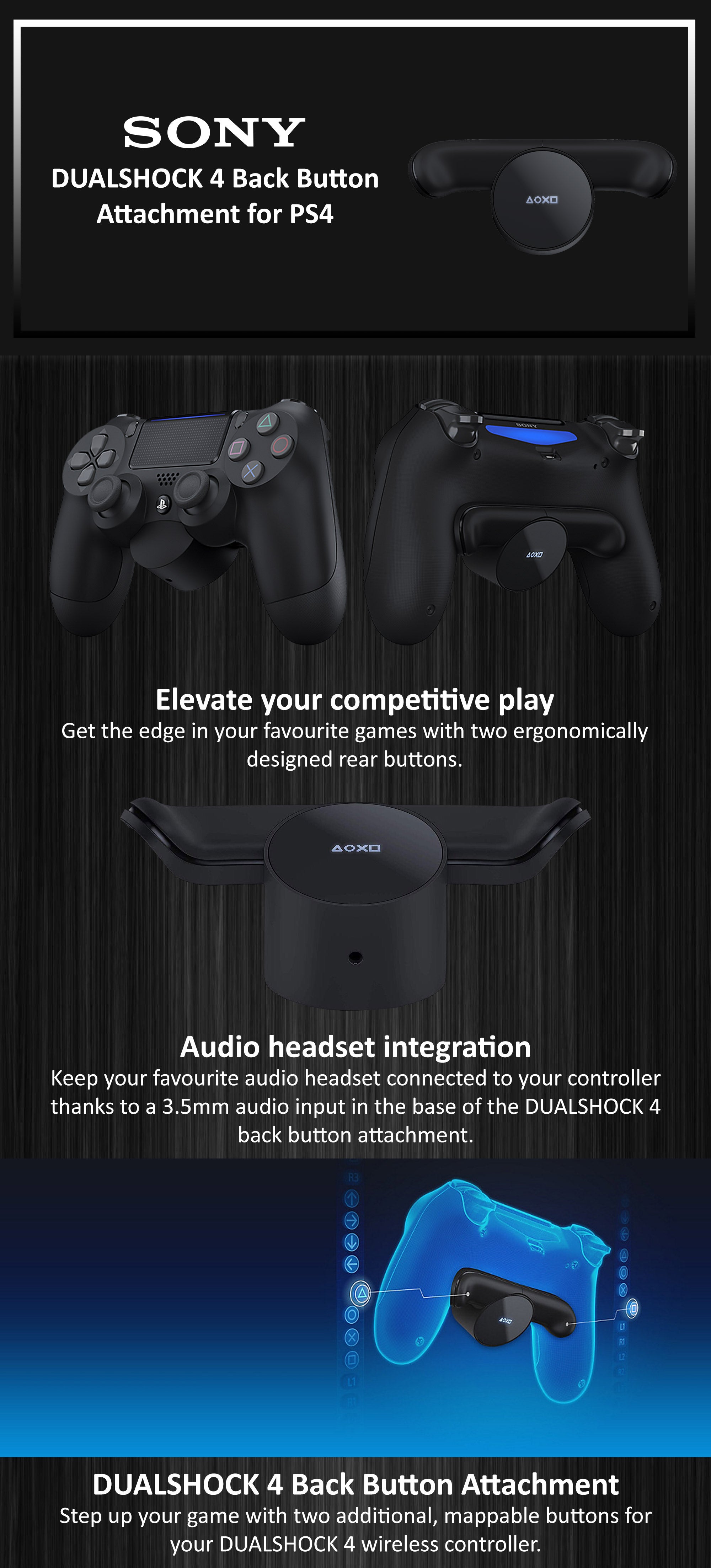 PS4 Back Button Wireless Attachment For Controller