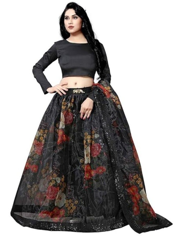 Organza Lehenga with Satin Silk Blouse