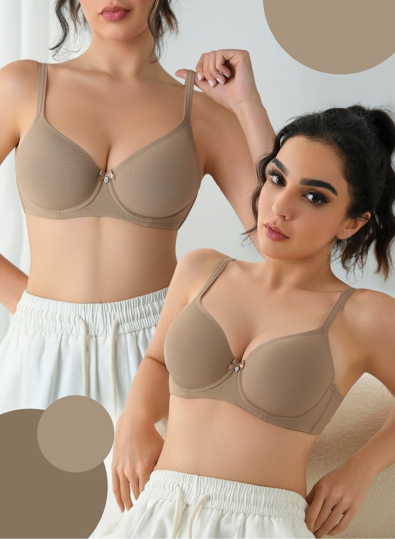 3Pcs Women Bra Underwire Support Ideal for Everyday Wear Soft Durable